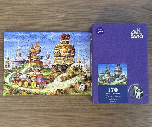 DaVici Wooden Art Puzzles BISCUIT TRACK 170 Shaped Wood Pieces Collection #2