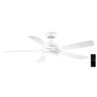 Hampton Bay Averly 52 in. LED Matte White Ceiling Fan w/ Light + Remote Control