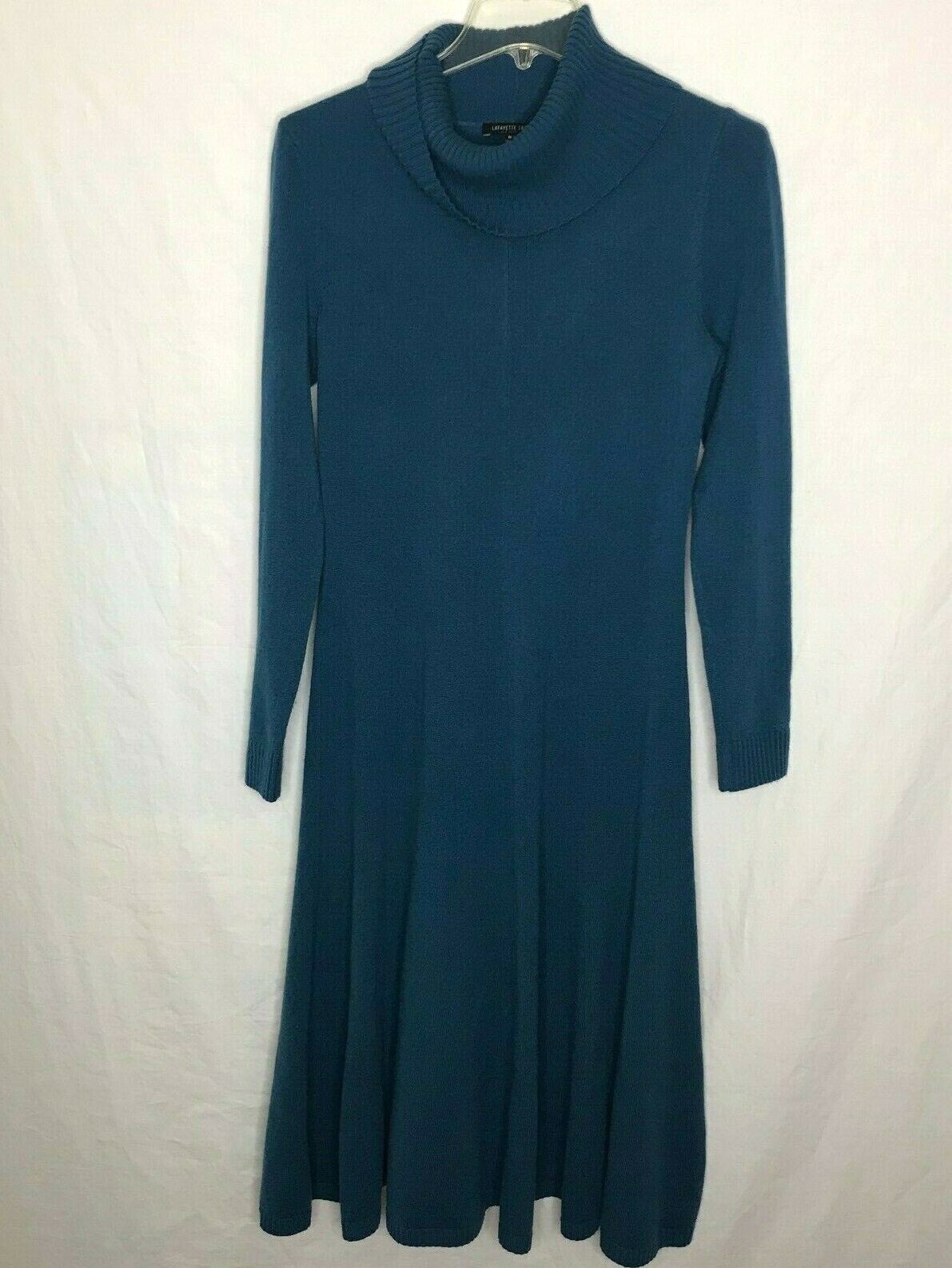 Lafayette 148 NY Sweater Dress Womens Size M 100% Cashmere Green Teal Lafayette 148 NY Sweater Dress Womens Size M 100% Cashmere Green Teal
