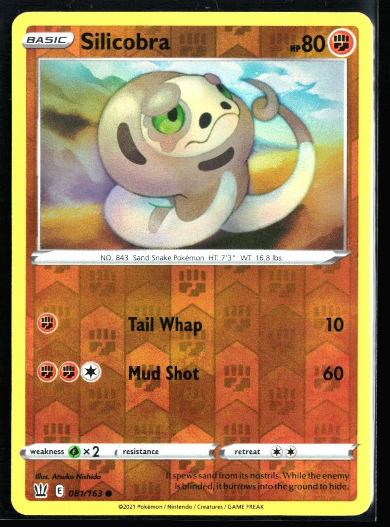 2021 Sword & Shield - Battle Styles Silicobra #81 Reverse Holo Pokemon Card
