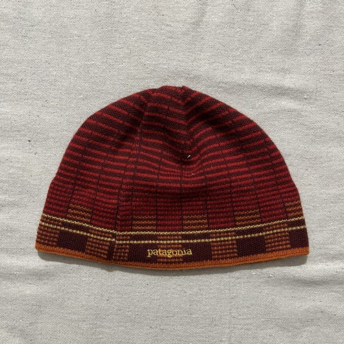 Vintage 2000s Y2K Patagonia Skully Beanie Cap Geometric Orange
