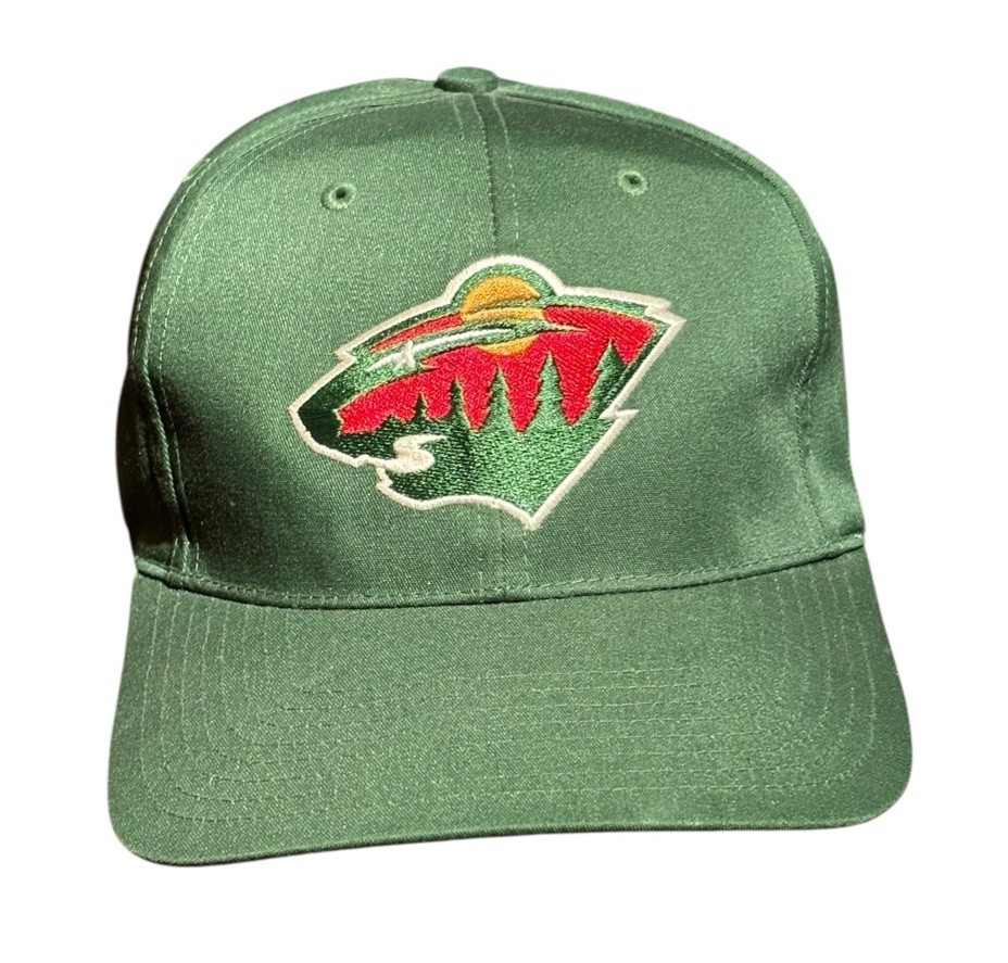 Vintage Minnesota Wild Twins Enterprise Snapback Hat Green NHL Hockey Y2K
