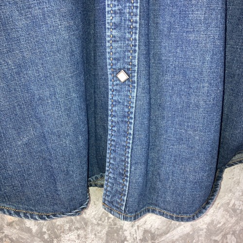 Vintage Austin Reed London Size XL Diamond Pearl Snap Denim Shirt Western - Picture 7 of 13