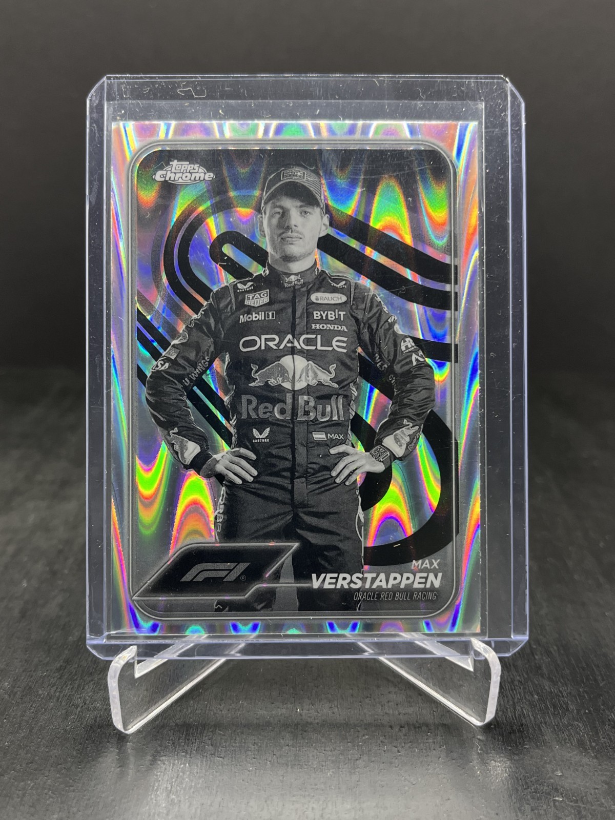 2024 Topps Chrome Formula 1 F1 Max Verstappen Portrait Black & White RayWave #1