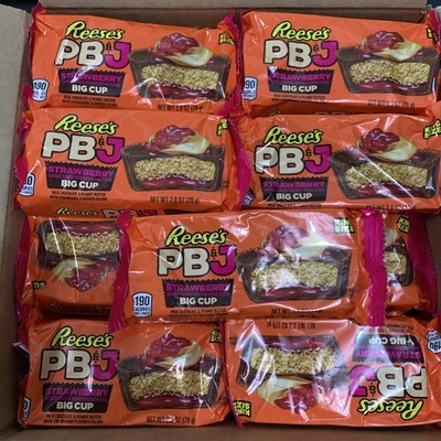(Short Date) 37 Reese's PB&J Strawberry Big Cups  1.4oz LARGE King Size