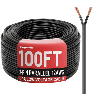 #ad 100FT LOW VOLTAGE 12 2 CABLE LANDSCAPE BURIAL COPPER WIRE OUTSIDE 12AWG 2 CORE $32.99