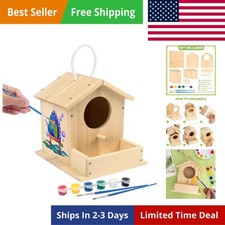Bird House Kit, DIY Wooden Birdhouse Kits, Arts and Crafts Painting Kits for Kid