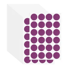 42Pcs 3/4" Colored Dot Stickers Adhesive Coding Label Purple