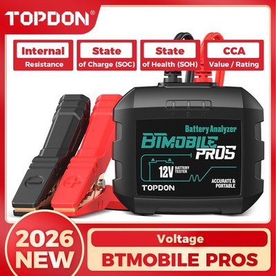 TOPDON BTMobile Pros 12V/24V Wireless Battery Tester Spark-Free Reverse Polarity