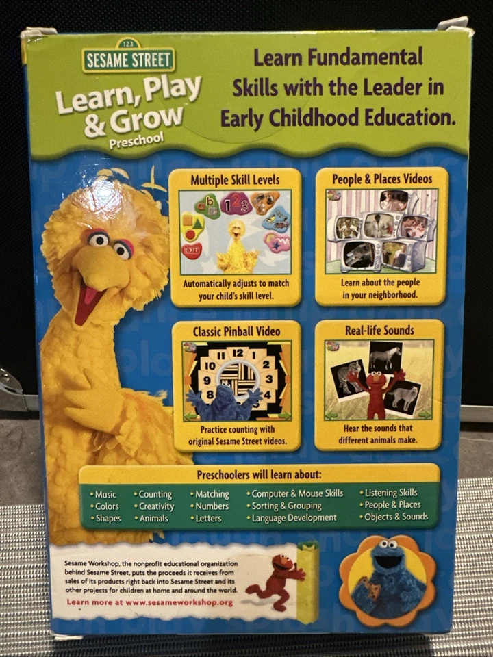1-2-3 Sesame Street Learn, Play & Grow Preschool Ages 2-4 CD-ROM Vintage 2007 - Image 4 of 4