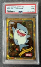 2025 TOPPS CHROME MARVEL SAPPHIRE EDITION #156 JEFF THE LAND SHARK GOLD /50