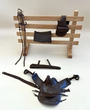 Marx Johnny West Original Brown Western Thunderbolt Saddle Set