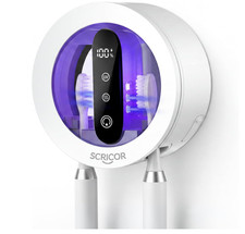 Wall Mount Toothbrush Holder with UV Light Heat Drying Dual Slots