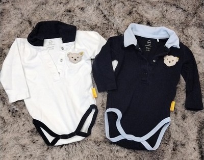    2 Babybodies STEIFF und 3 H&M Gr. 56 Neugeborene Erstausstattung