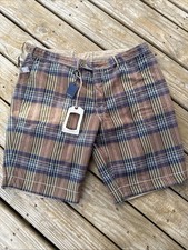 Polo Ralph Lauren Men  s Reversible Men  s Shorts Sz 40 New With Tags Plaid/Tan