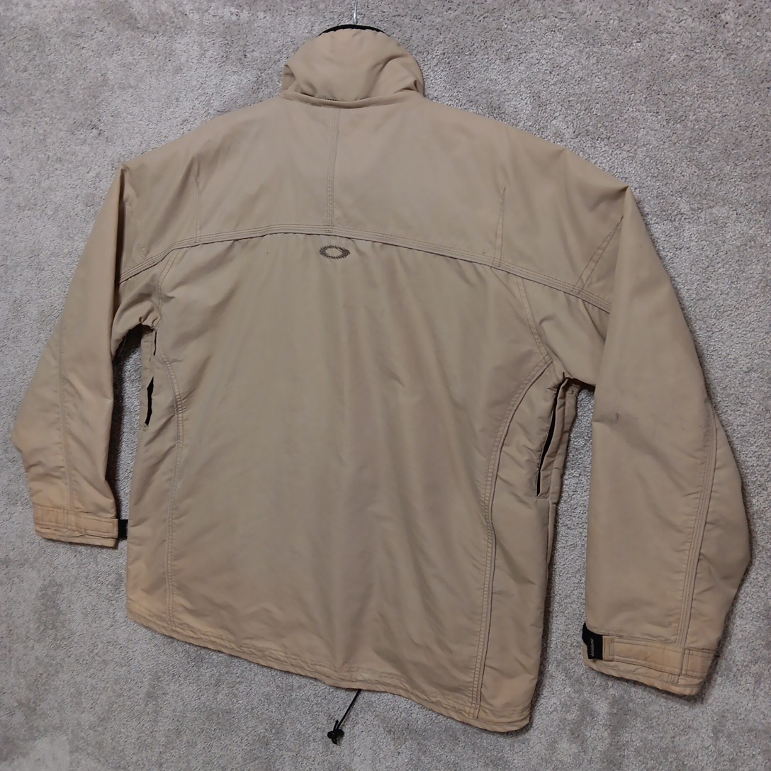 Oakley Software Jacket Men Large Beige Cream Full Zip Hooded Parka