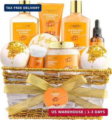 Gifts for Women Gift Basket for Women - 10 Pc Almond Milk & Honey Beauty & Perso