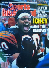 Ickey Woods Cincinnati Bengals Autographed Sports Illustrated 1/16/89 No Label