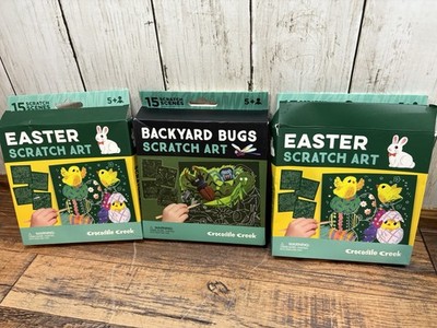 Crocodile Creek Scratch Art Craft For Kids Lot Of 3 Bugs And Easter (2)