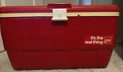 Vintage Igloo Coca-Cola Cooler Hinged Lid Coke Ice Chest 24