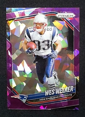 2025 Panini Prizm Wes Welker Purple Cracked Ice /225 New England Patriots #181