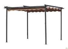 PERGOLA TETTOIA GAZEBO ACCIAIO TELO TETTO COPERTURA RETRAIBILE MT 3X3X2,2H