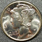 1944-S 10C Mercury Dime GEM BU - Book Value OVER $100