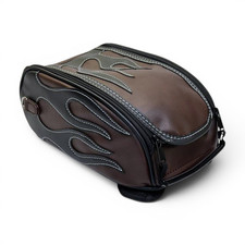 Brown With Black Flame Magnetic Tank Bag