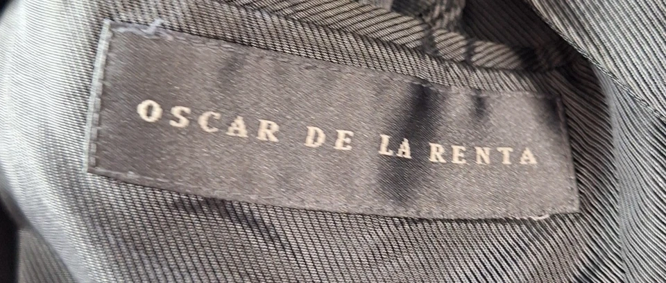 Blazer Oscar de la Renta Hombre 38S Negro 100% Lana Dorado Dos Botones Abrigo Deportivo Foto 3 de 4