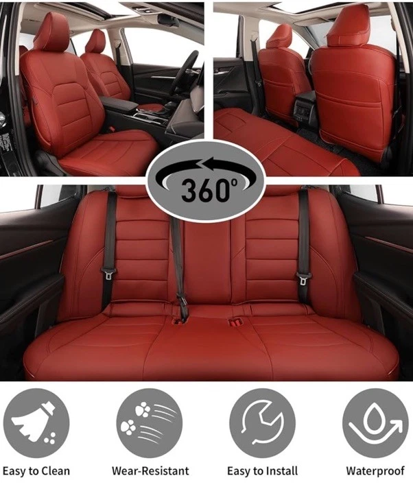 Custom fit Seat Covers For Toyota Camry SE,LE, Nightshade 2018-24 Burgundy EKR - Image 2 of 4