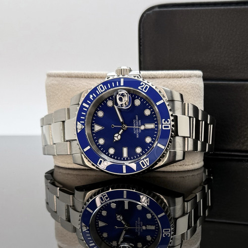 Custom 40mm “Smurf” Sub Style Mod Watch Blue Sunburst Dial w/ NH35 Automatic - Picture 1 of 3