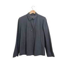 Vintage Women's Banana Republic Gray 100 Silk Button Front Jacket Size 4
