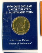 1996 $1 Uncirculated Coin -Sir Henry Parkes- Father of Federation 