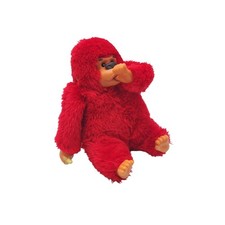 Vintage Gonga Babie Ape Russ Berrie 8" Red Ape Thumb Banana Sucking Monkey Plush