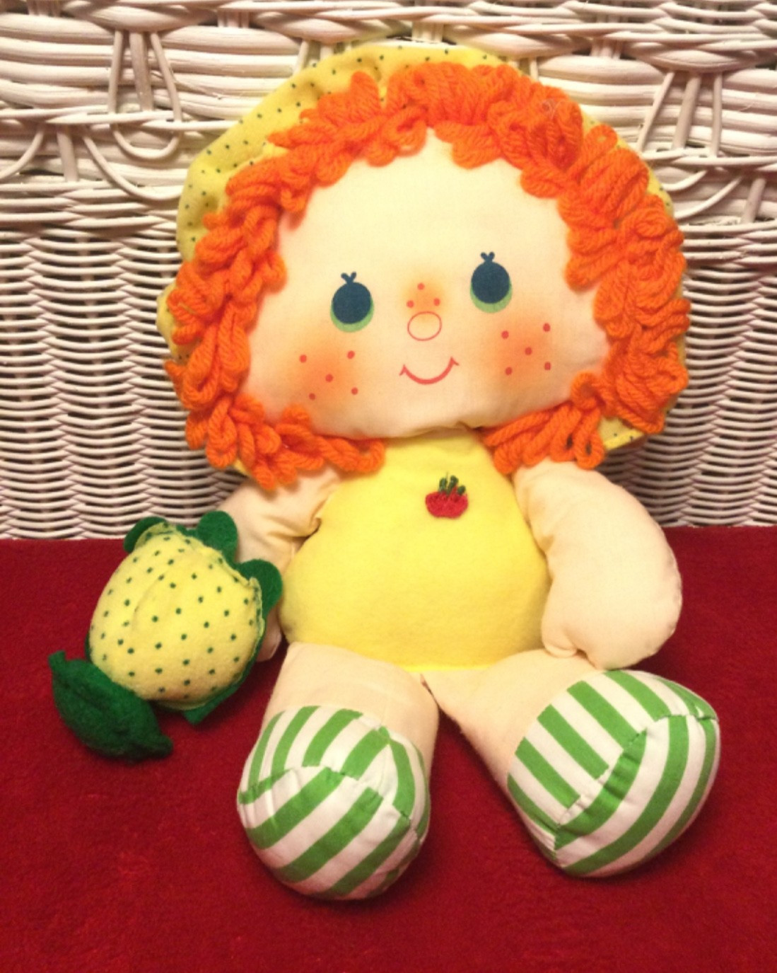 🍎VTG 1981 Strawberry Shortcake Apple Dumplin' Rag Doll & Tea Time Turtle Pet