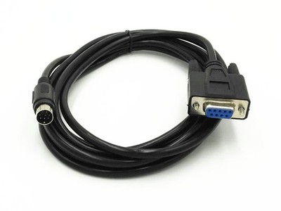 xjs XJSXZC 8P Mini Din Male to Female DB9 RS232 PLC 10 feet, Black