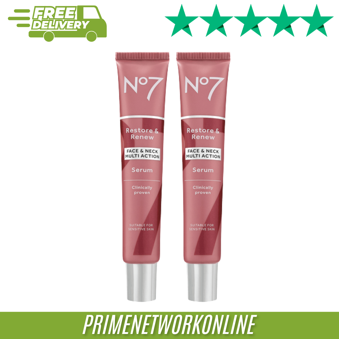 2x No7 Restore & Renew Face and Neck Serum 30ml 100% ORIGINAL ⭐⭐⭐⭐⭐