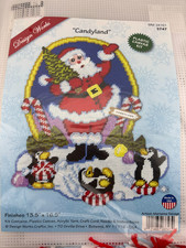 Design Works Plastic Canvas Kit CANDYLAND Santa  Penguin Christmas Design NIB