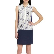 Rebecca Taylor Womens Purple/Blue Silk Floral Sleeveless Shirt Dress 4