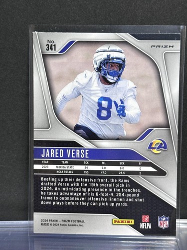 2024 Panini Prizm #341 Jared Verse Disco Los Angeles Rams Rookie - Picture 2 of 2