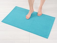 Bath Rug, 20 in 34 in 100 Cotton Bath 20 x 34" Bath Rug Cotton Turquoise Blue