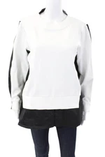 Planet by Lauren G Womens Long Sleeves Crew Neck Sweatshirt White Black Size 1