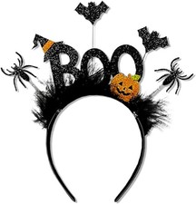 Halloween Headbands for Women BOO Pumpkin Headband Bat Spider Headpiece for