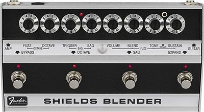 Fender Shields Blender Fuzz gebürstetes Aluminium Gitarren-Effekt-Pedal Japan...