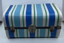 Vintage Doll Case / Striped Trunk Carrying Case