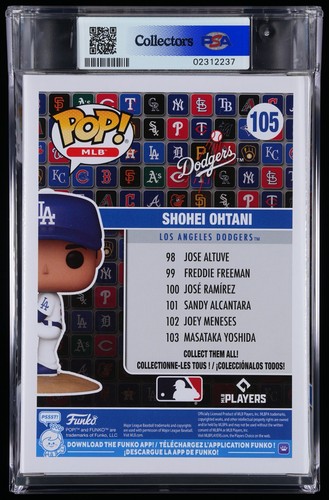 Shohei Ohtani MLB 105 Funko Pop! *Pitching* Los Angeles Dodgers PSA 9 MINT - Afbeelding 2 van 2