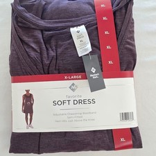 Member's Mark Favorite Soft Dress XL Womens NEW Drawstring Plum Heather Comfort