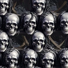 Wall of Skulls - 18"x46" Hydrographic Film Hydro Dipping