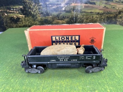 Vintage LIONEL O GAUGE 3469 AUTOMATIC DUMPING COAL CAR POSTWAR W/ORIGINAL BOX