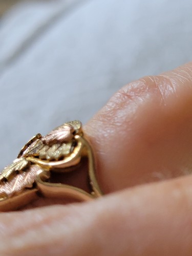Black Hills Gold Leaf Ring 10k Yellow Rose Green Gold JCo PERFECT SZ 6 Free Ship - Picture 7 of 8